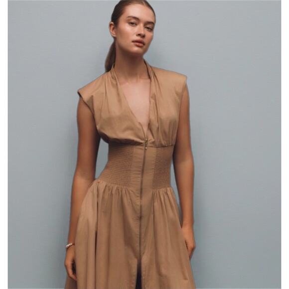 Anthropologie Dresses & Skirts - NWT Anthropologie Tommie zip-front midi dress. Size XL.  Ret. $178. 100% Cotton